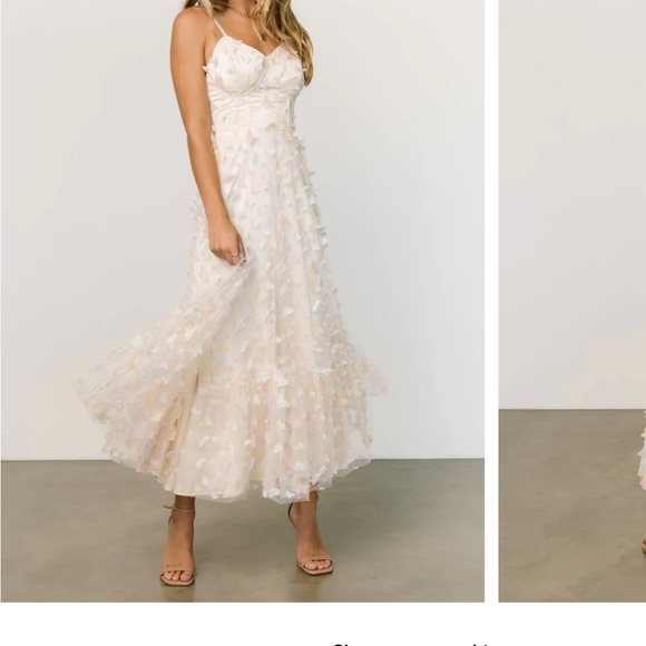 Ivory 3D Butterfly Appliqué Dress NWT - Picture 3 of 3